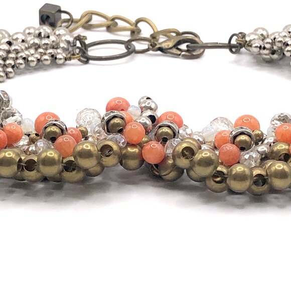 Pam Hiran for Anthropologie Statement Necklace Beaded Peter Pan Collar - Picture 7 of 11